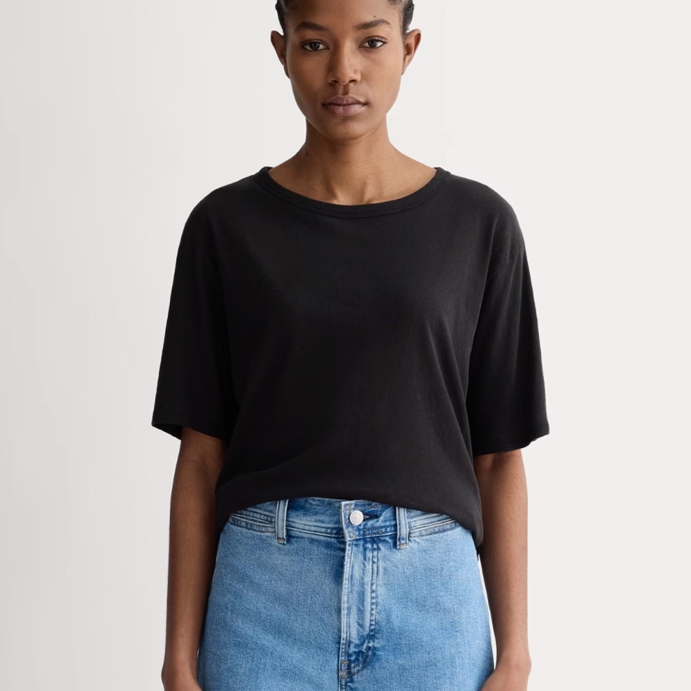 NWT Everlane The Air Oversized Crew Tee Black xs
